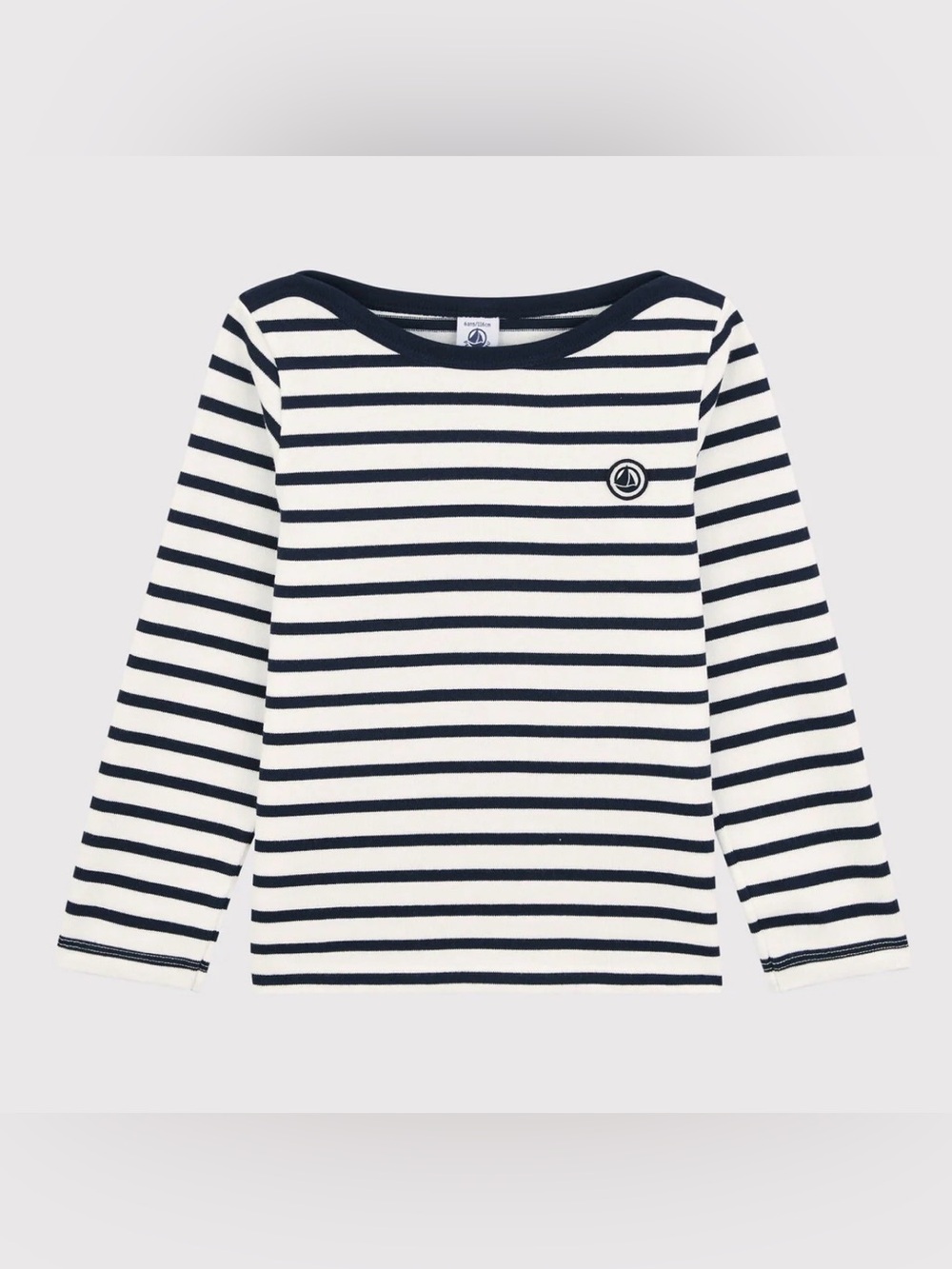 Petit Bateau Classic Breton White & Navy Striped Long-Sleeve Tee Unisex - Sz 10